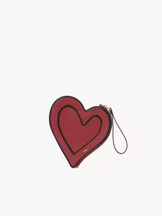 Flache Tasche „Symbols Heart“ von Chloé aus genarbtem Leder