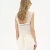 Fließendes Tanktop aus Seidencharmeuse und Spitze Fließendes Tanktop aus Seidencharmeuse und Spitze