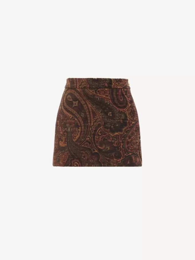 Gerader Minirock aus Gobelin-Jacquard