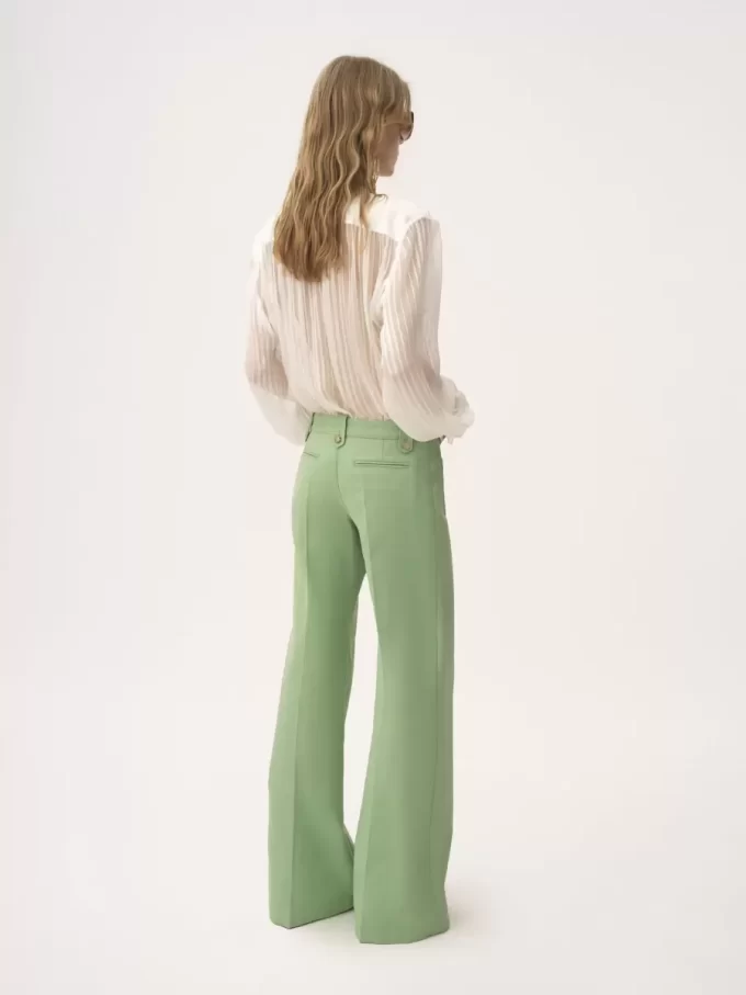 Geraffte Bluse aus Seidenmousseline und Spitze Geraffte Bluse aus Seidenmousseline und Spitze