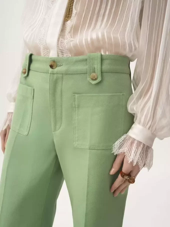 Geraffte Bluse aus Seidenmousseline und Spitze Geraffte Bluse aus Seidenmousseline und Spitze