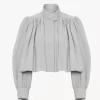 Geraffte Boule-Jacke aus Baumwoll-Canvas Geraffte Boule-Jacke aus Baumwoll-Canvas