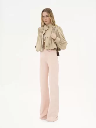 Geraffte Boule-Jacke aus Baumwollgabardine