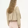 Geraffte Boule-Jacke aus Baumwollgabardine