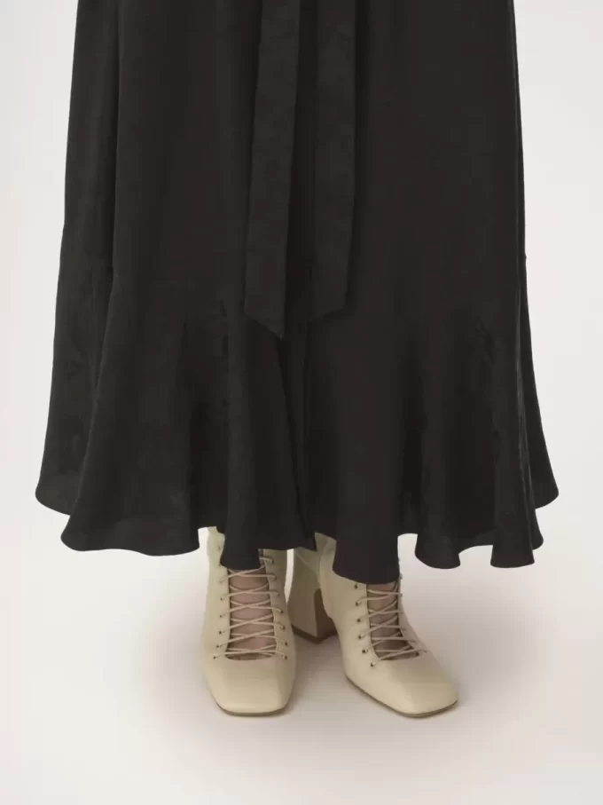 Geraffter Midirock aus Seidenjacquard Geraffter Midirock aus Seidenjacquard