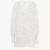 Gerafftes Langarm-Minikleid aus Baumwoll-Voile