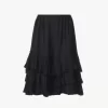Gerüschte Stufenshorts aus Crêpe de Chine Gerüschte Stufenshorts aus Crêpe de Chine