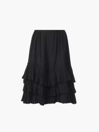 Gerüschte Stufenshorts aus Crêpe de Chine