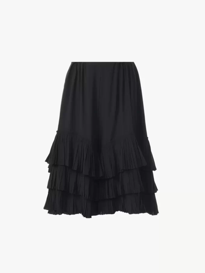 Gerüschte Stufenshorts aus Crêpe de Chine Gerüschte Stufenshorts aus Crêpe de Chine
