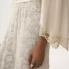 Gerüschter Midirock aus floralem Spitzen-Jacquard Gerüschter Midirock aus floralem Spitzen-Jacquard