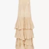 Gestuftes Maxikleid aus Seiden-Georgette