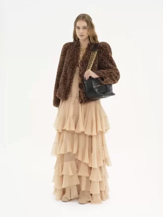 Gestuftes Maxikleid aus Seiden-Georgette