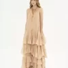 Gestuftes Maxikleid aus Seiden-Georgette