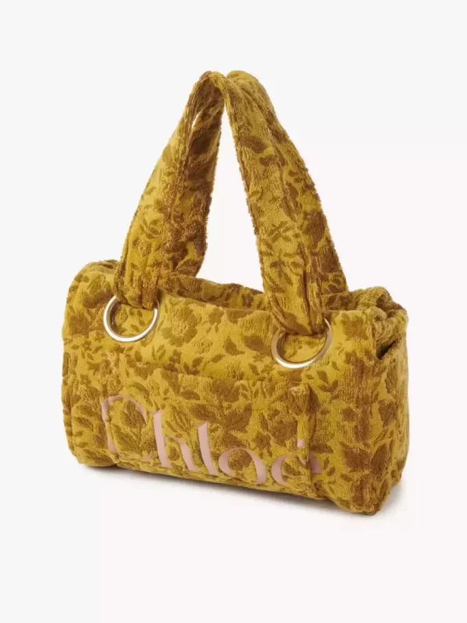 Große Chloé Plage-Einkaufstasche aus Jacquard-Frottee Große Chloé Plage-Einkaufstasche aus Jacquard-Frottee