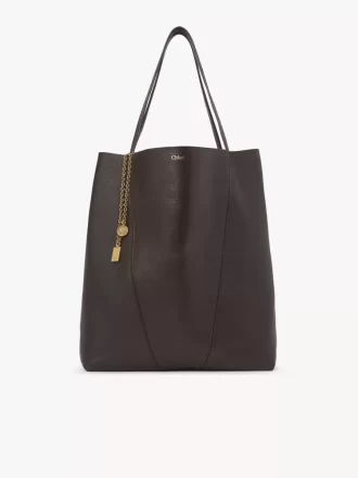 Große Chloé Spin Tote Bag aus genarbtem Leder