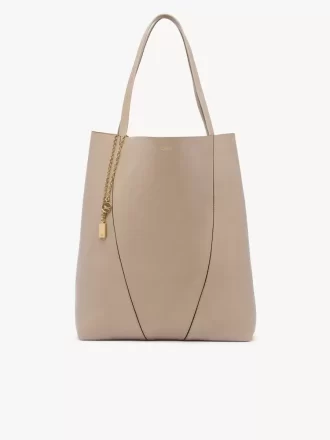 Große Chloé Spin Tote Bag aus genarbtem Leder