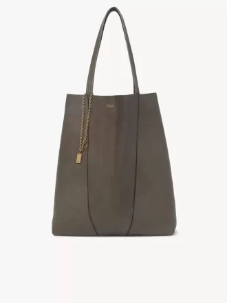 Große Chloé Spin Tote Bag aus genarbtem Leder