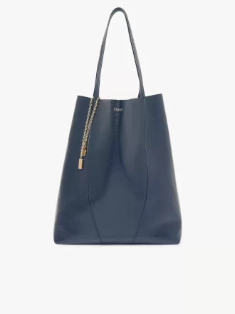 Große Chloé Spin Tote Bag aus genarbtem Leder