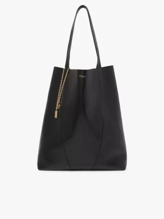 Große Chloé Spin Tote Bag aus genarbtem Leder