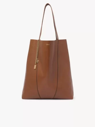 Große Chloé Spin Tote Bag aus genarbtem Leder