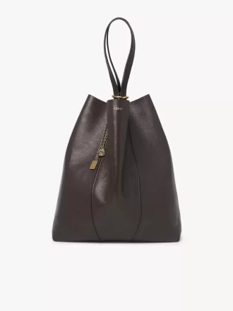 Große Chloé Spin Tote Bag aus genarbtem Leder