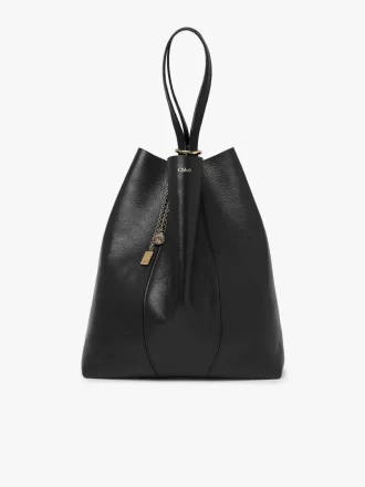 Große Chloé Spin Tote Bag aus genarbtem Leder