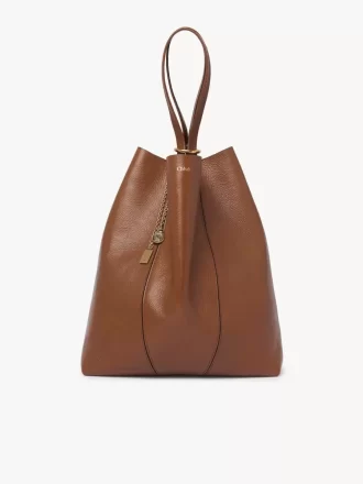 Große Chloé Spin Tote Bag aus genarbtem Leder