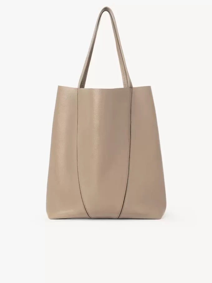 Große Chloé Spin Tote Bag aus genarbtem Leder Große Chloé Spin Tote Bag aus genarbtem Leder