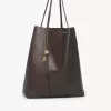 Große Chloé Spin Tote Bag aus genarbtem Leder Große Chloé Spin Tote Bag aus genarbtem Leder
