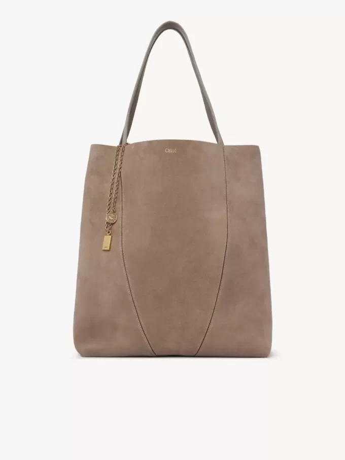 Große Chloé Spin Tote Bag aus Wildleder Große Chloé Spin Tote Bag aus Wildleder