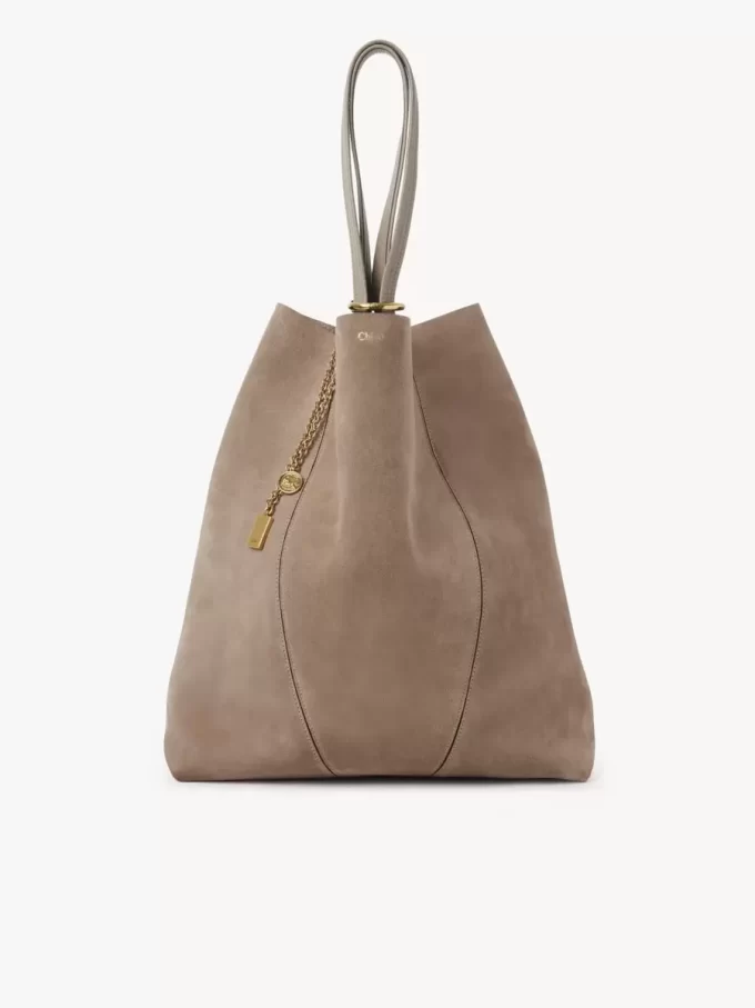 Große Chloé Spin Tote Bag aus Wildleder Große Chloé Spin Tote Bag aus Wildleder