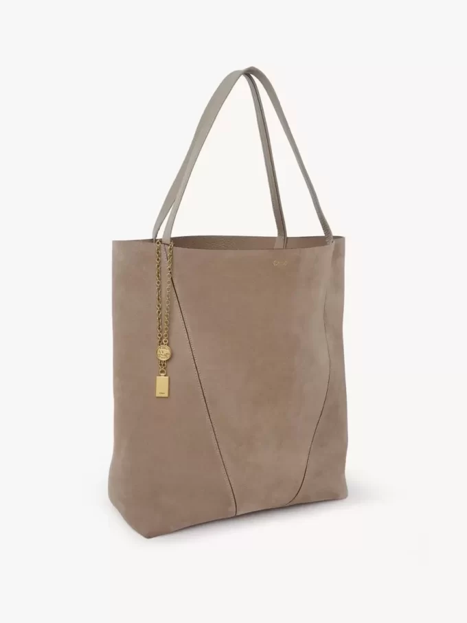Große Chloé Spin Tote Bag aus Wildleder Große Chloé Spin Tote Bag aus Wildleder