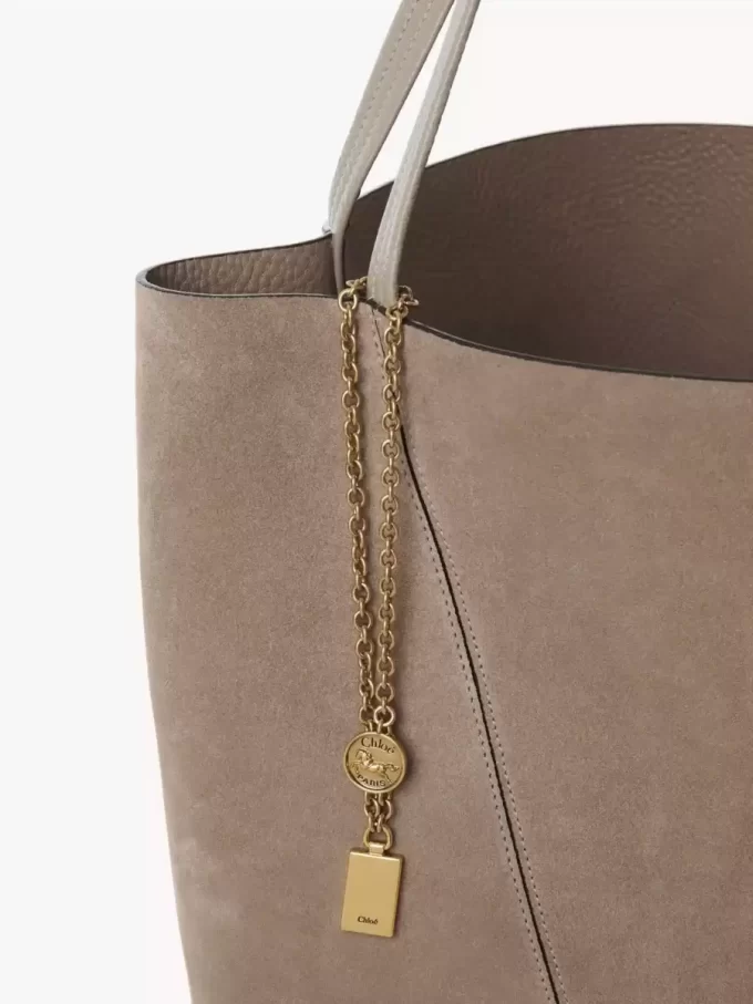 Große Chloé Spin Tote Bag aus Wildleder Große Chloé Spin Tote Bag aus Wildleder