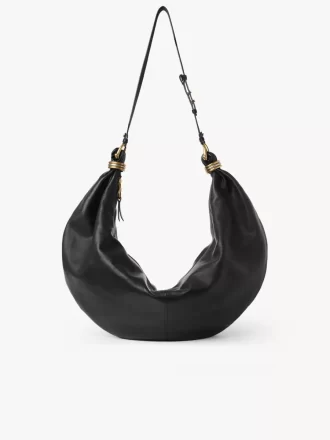 Große Hobo-Tasche mit Armband aus genarbtem Leder