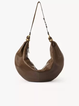 Große Hobo-Tasche mit Armband aus genarbtem Leder