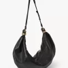 Große Hobo-Tasche mit Armband aus genarbtem Leder Große Hobo-Tasche mit Armband aus genarbtem Leder