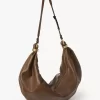 Große Hobo-Tasche mit Armband aus genarbtem Leder Große Hobo-Tasche mit Armband aus genarbtem Leder