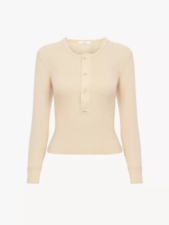 Henley-Shirt aus Baumwolljersey Henley-Shirt aus Baumwolljersey
