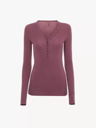 Henley-Shirt aus Merinowollstrick