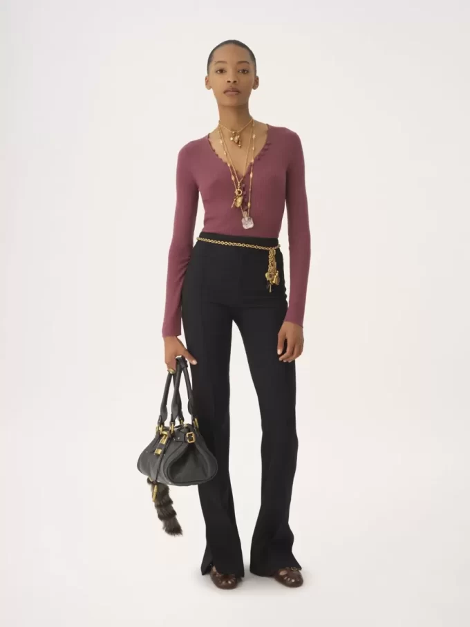 Henley-Shirt aus Merinowollstrick