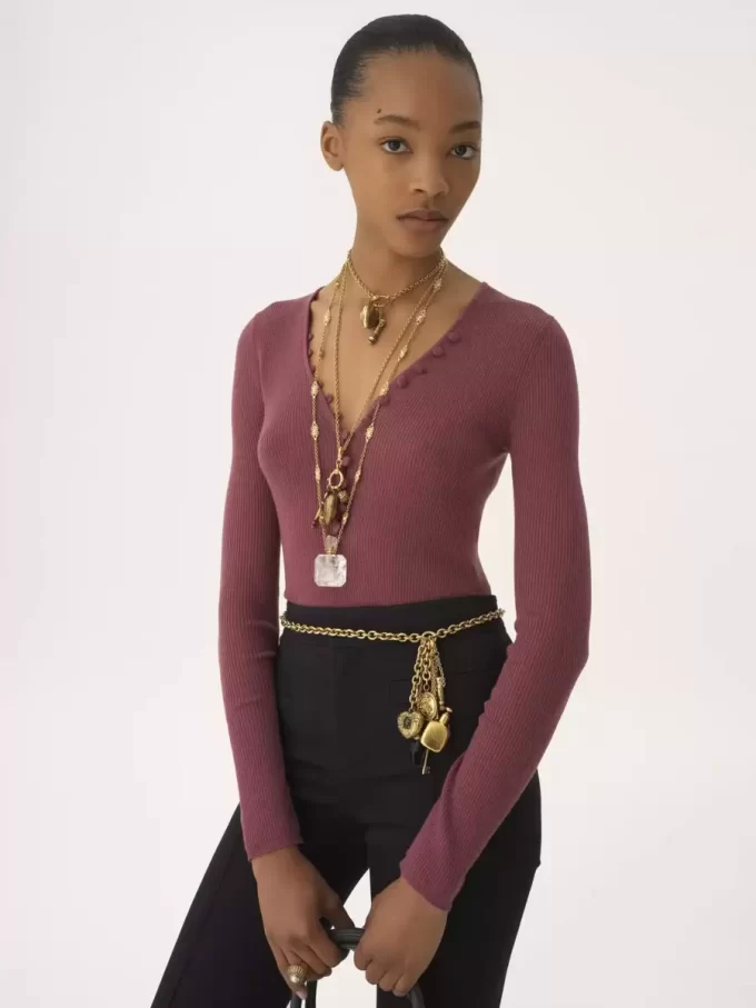Henley-Shirt aus Merinowollstrick
