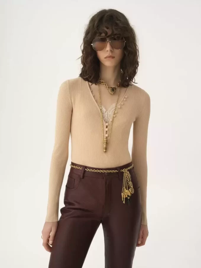 Henley-Shirt aus Merinowollstrick
