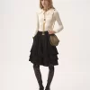 Henley-Shirt mit Kragen aus superfeinem Wollstrick und Spitze Henley-Shirt mit Kragen aus superfeinem Wollstrick und Spitze