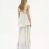 High-Low-Rüschenkleid aus Habotai-Seide und Spitze High-Low-Rüschenkleid aus Habotai-Seide und Spitze