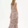 High-Low-Rüschenkleid aus Seidenmousseline High-Low-Rüschenkleid aus Seidenmousseline