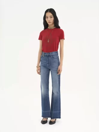 High-Rise-Bootcut-Jeans aus Denim