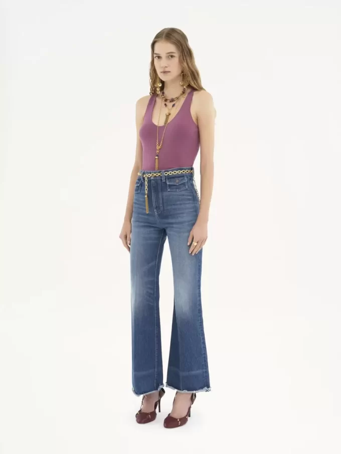 High-Rise-Flare-Jeans aus Denim High-Rise-Flare-Jeans aus Denim