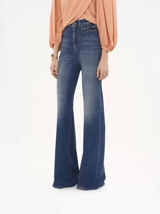 High-Rise-Flare-Jeans aus Denim High-Rise-Flare-Jeans aus Denim