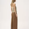 High-Rise-Hose mit weitem Bein aus Baumwoll-Canvas High-Rise-Hose mit weitem Bein aus Baumwoll-Canvas