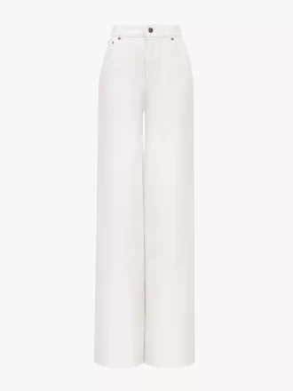 High-Rise-Jeans mit weitem Bein aus Denim